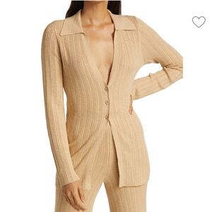 JONATHAN SIMKHAI Perla Rib Polo Cardigan